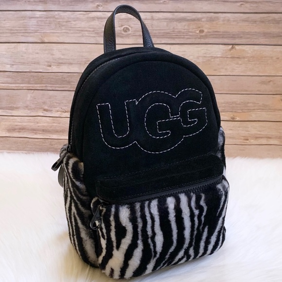 UGG Dannie II Mini Backpack Sheepskin Zebra - Picture 2 of 11